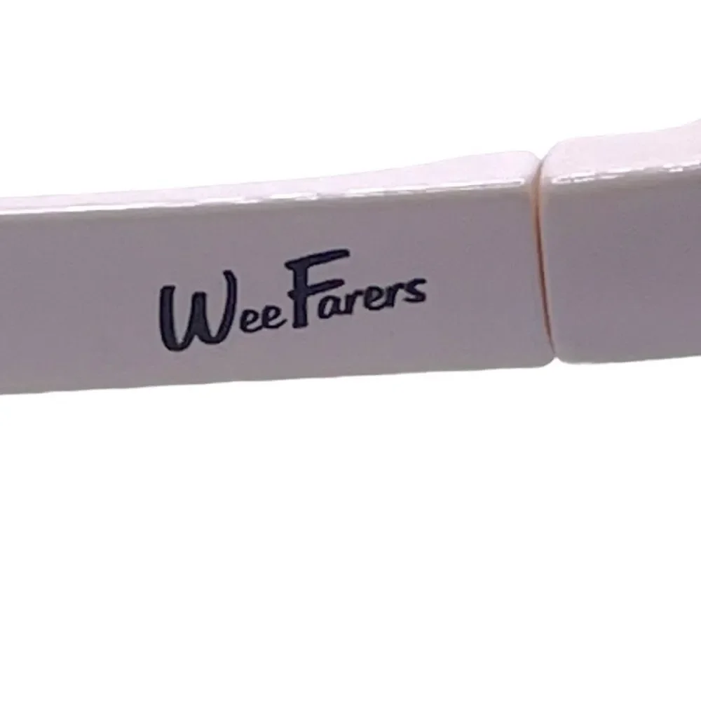 Wee Farers White Polarized Sunglasses with Mirrored Pink Lens
